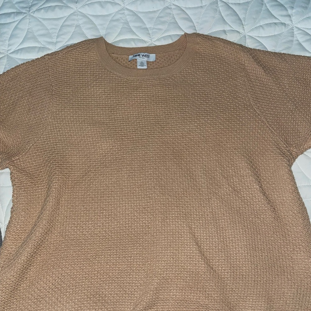 Nine West Tan Textured Top